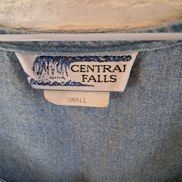 Vintage 90s Central Falls Womens Dress Size Small Denim Bodice Floral Skirt - Picture 2 of 7